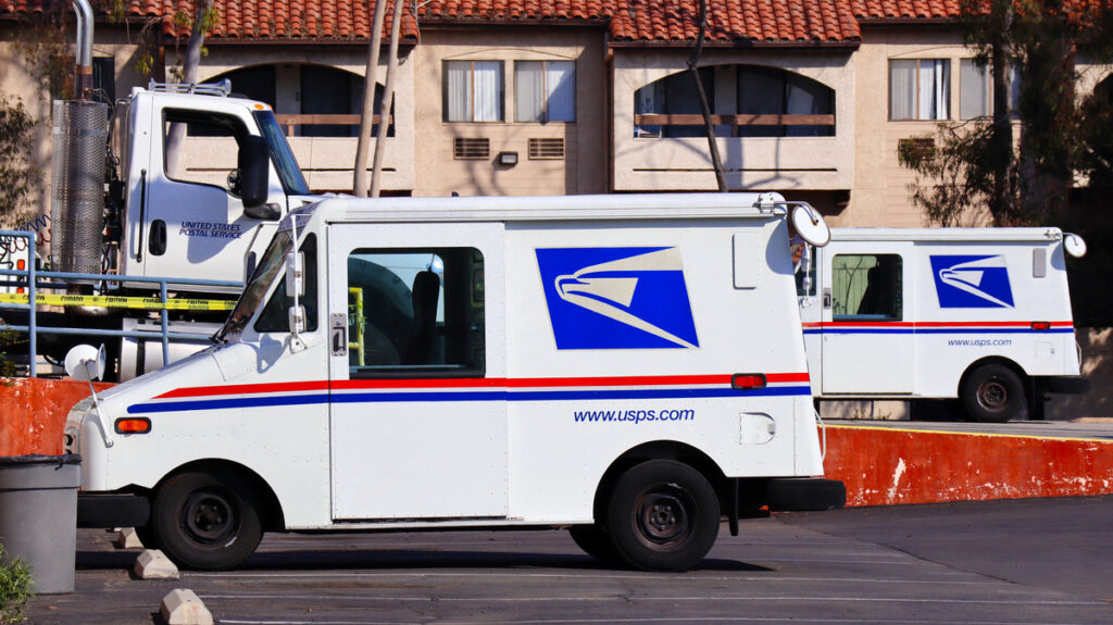 Los Angeles, California - January 29, 2025: USPS United States Postal Service Delivery Vans