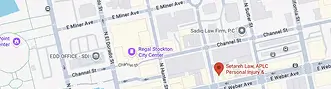 Map showing Setareh Law Firm's Stockton office location