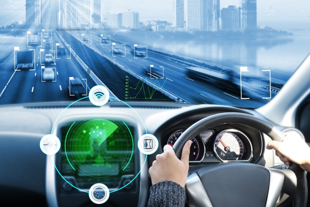 Autonomous vehicle sensor and data display used as evidence in a car accident claim
